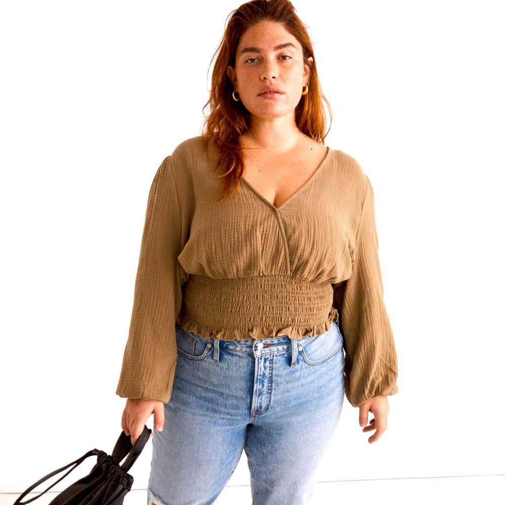 Madewell crinkled cotton top
